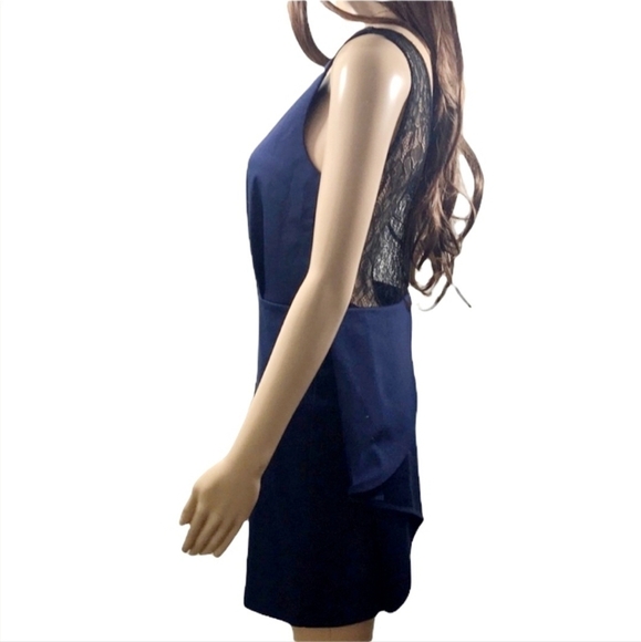 NWT BCBGeneration Navy Black Fitted Lace Cocktail Party Dress Women's Size 8 New - Picture 3 of 12